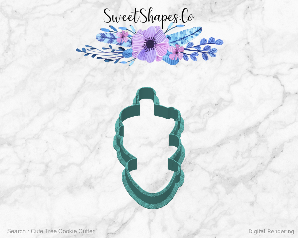 Cute Tree Cookie Cutter — back view