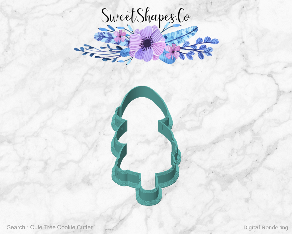 Cute Tree Cookie Cutter — front view