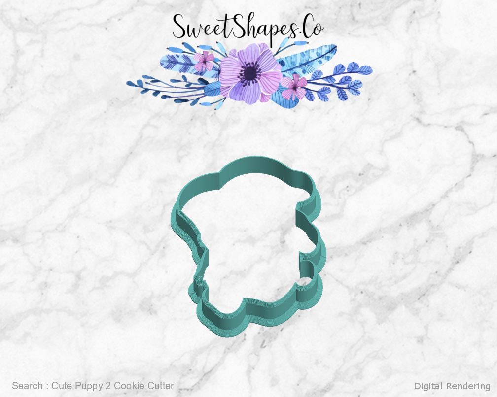 Cute Puppy 2 Cookie Cutter — left view