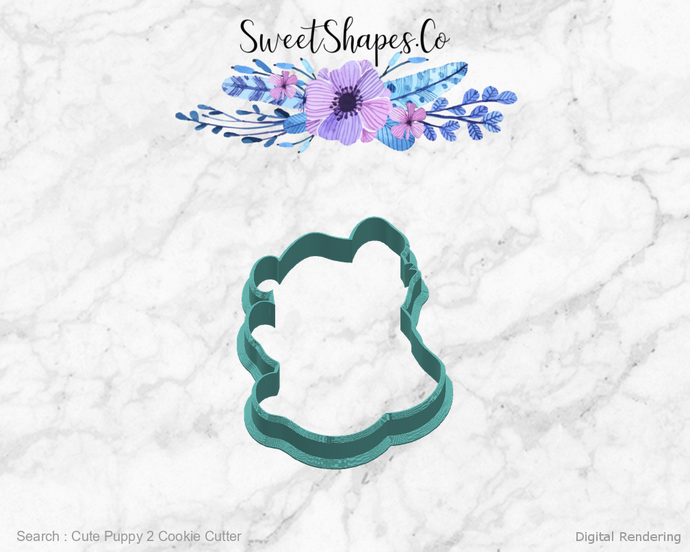 Cute Puppy 2 Cookie Cutter — right view