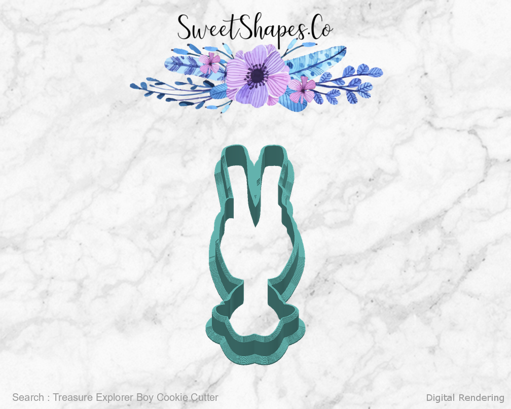 Treasure Explorer Boy Cookie Cutter — back view