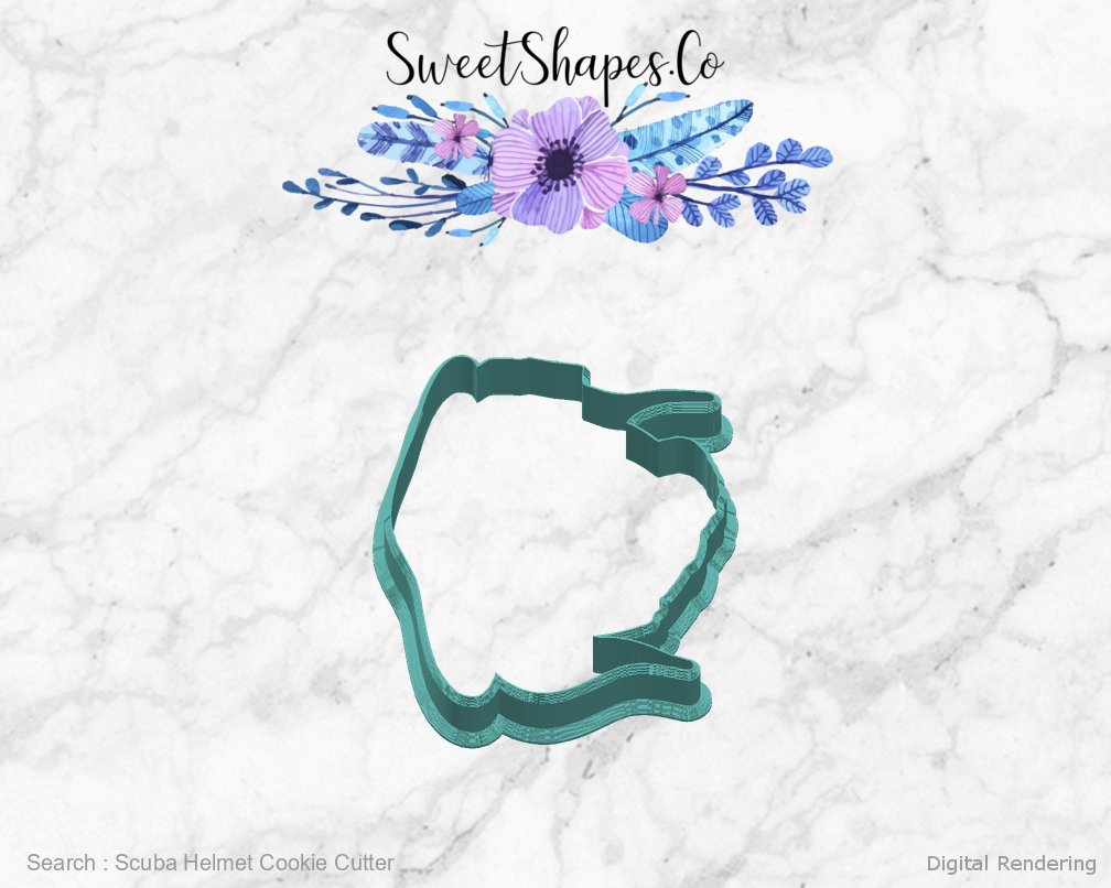 Scuba Helmet Cookie Cutter — right view