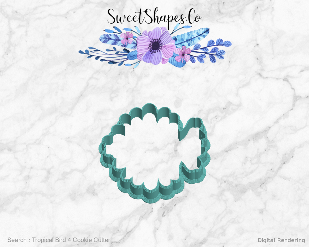 Tropical Bird 4 Cookie Cutter — left view