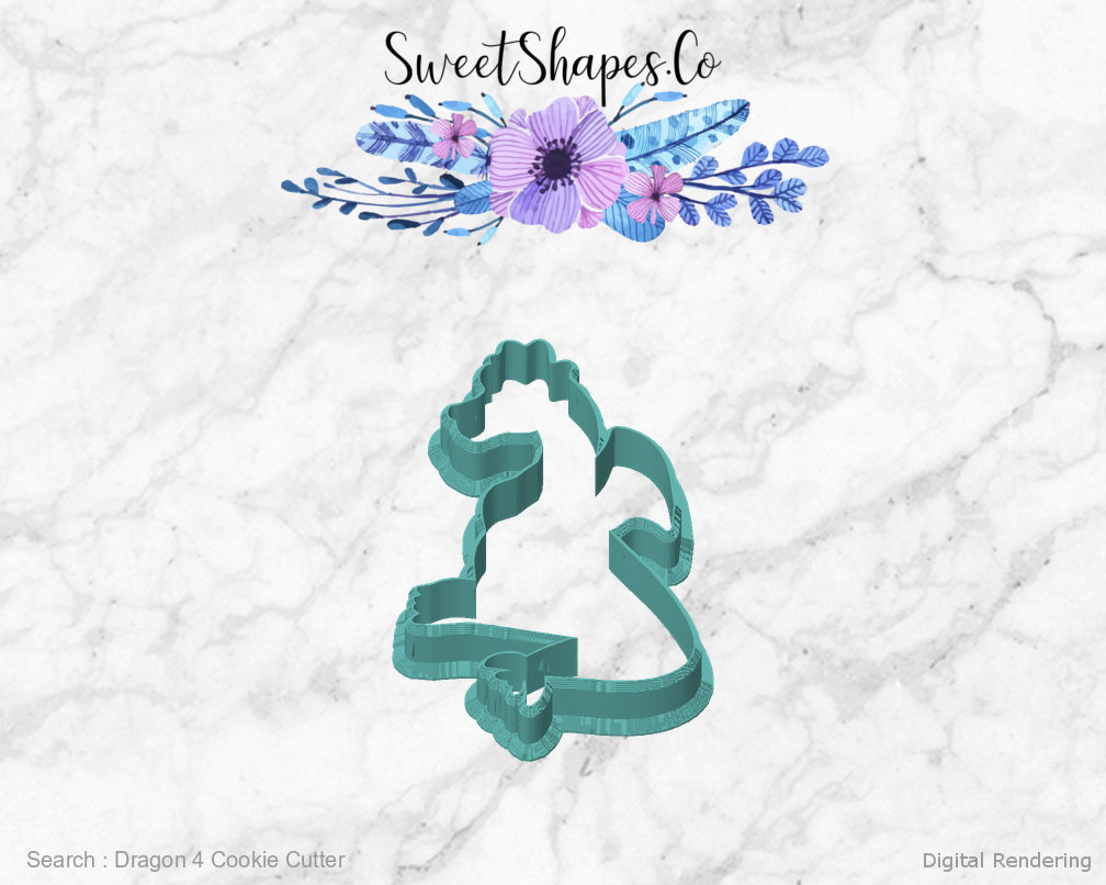 Dragon 4 Cookie Cutter — front view