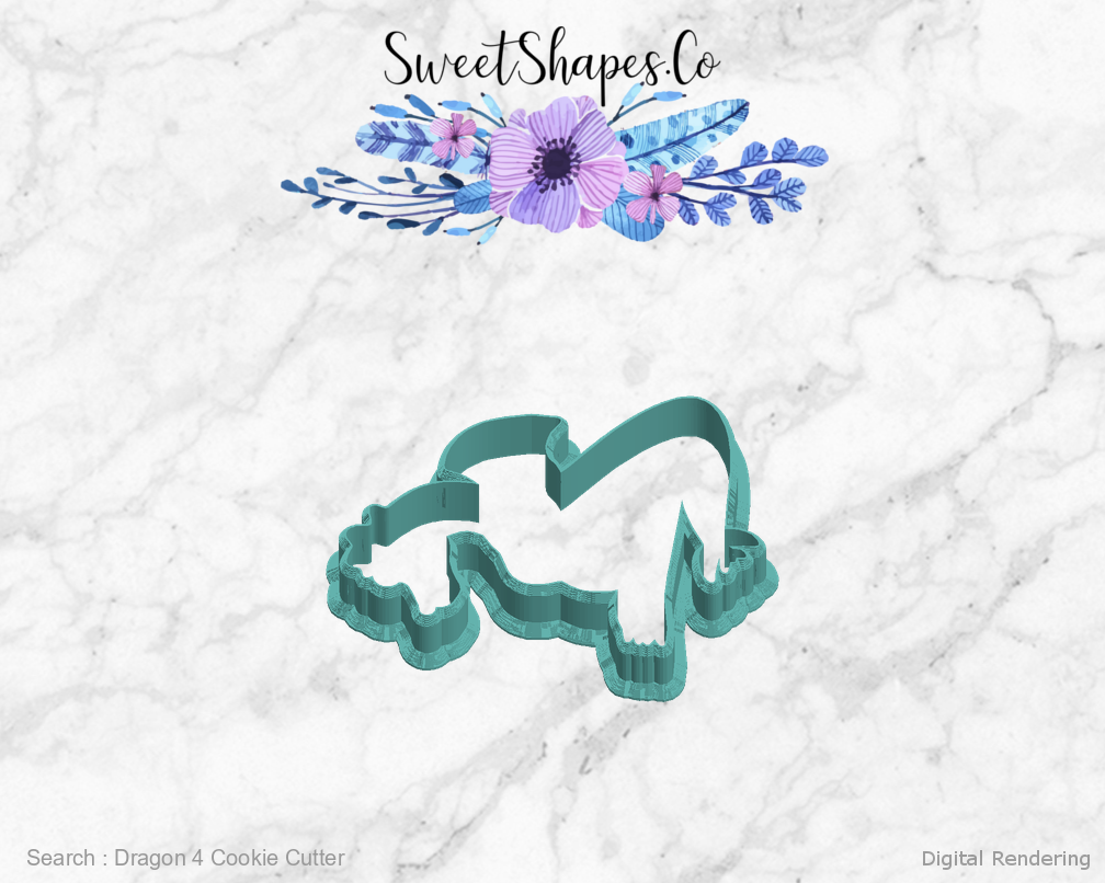 Dragon 4 Cookie Cutter — left view