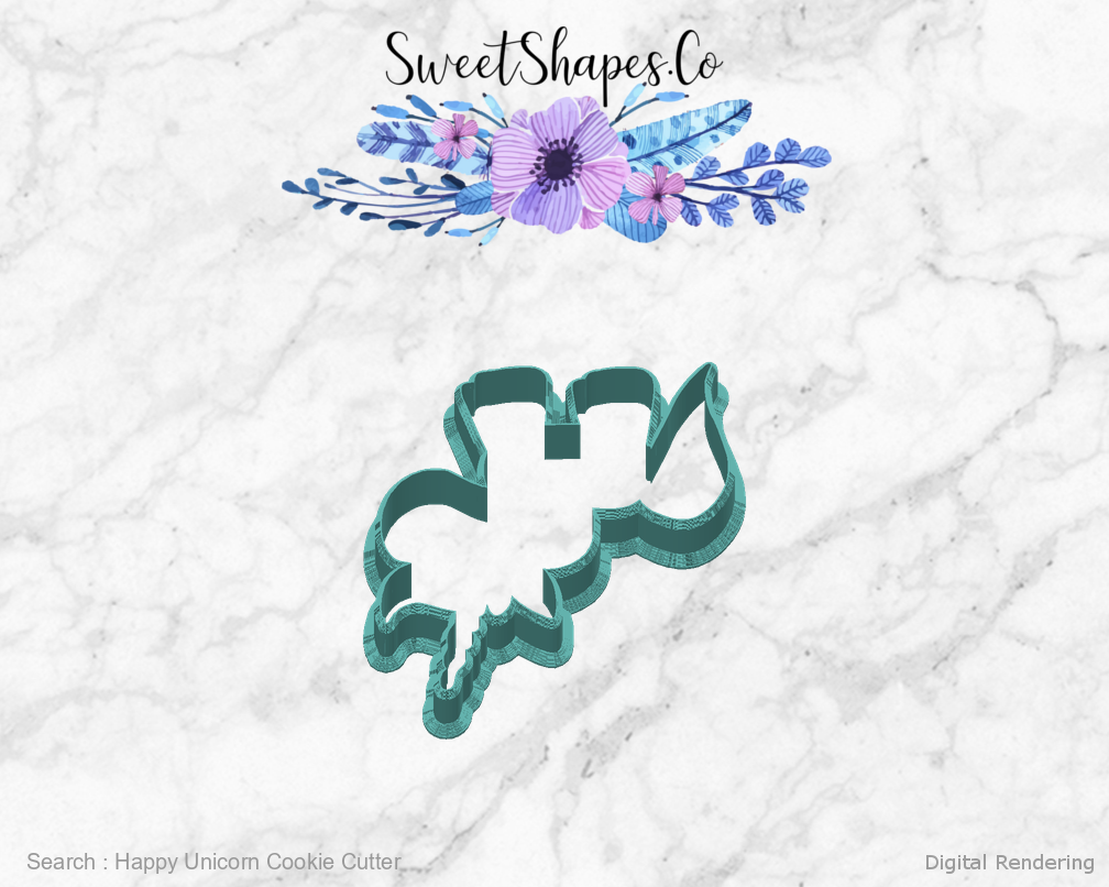 Happy Unicorn Cookie Cutter — back view