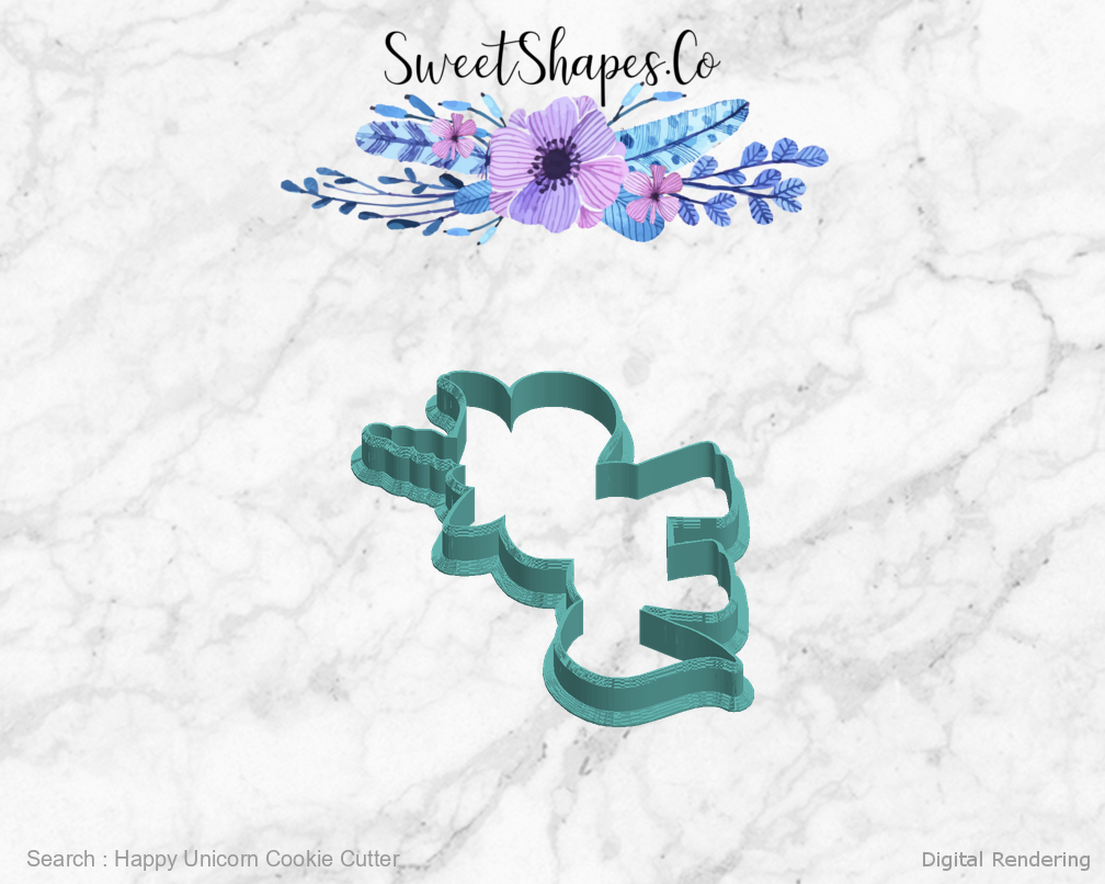 Happy Unicorn Cookie Cutter — left view