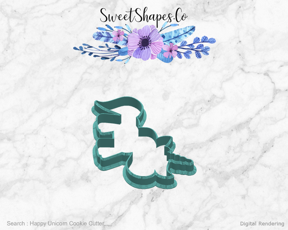 Happy Unicorn Cookie Cutter — right view