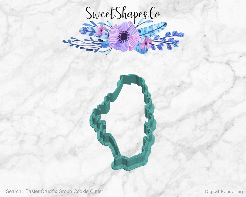 Easter Crucifix Group Cookie Cutter — left view