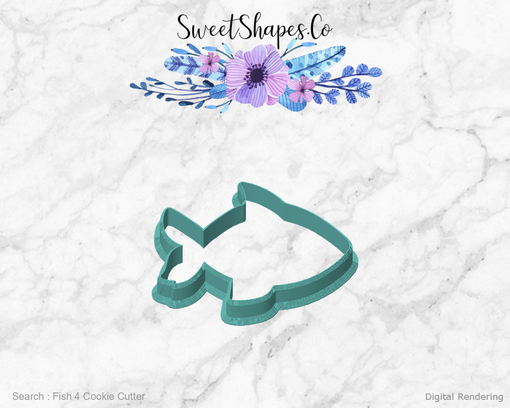 Fish 4 Cookie Cutter — front view