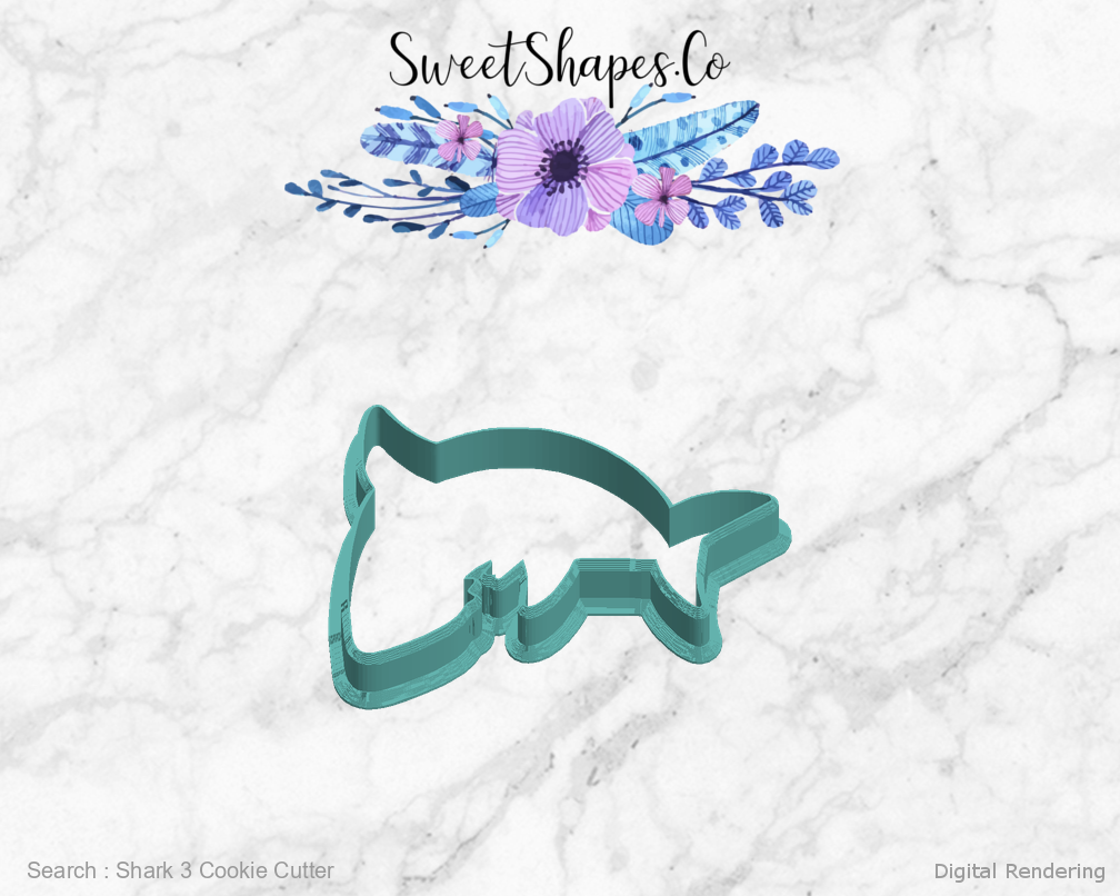 Shark 3 Cookie Cutter — left view