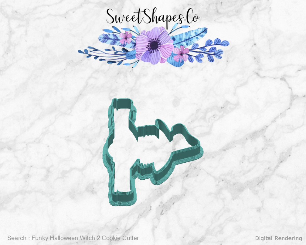 Funky Halloween Witch 2 Cookie Cutter — right view