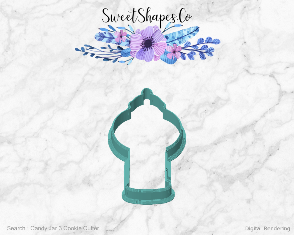 Candy Jar 3 Cookie Cutter — front view