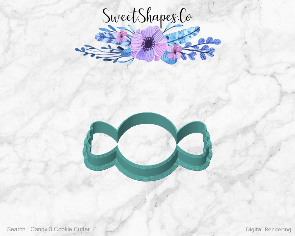 Candy 3 Cookie Cutter — front view