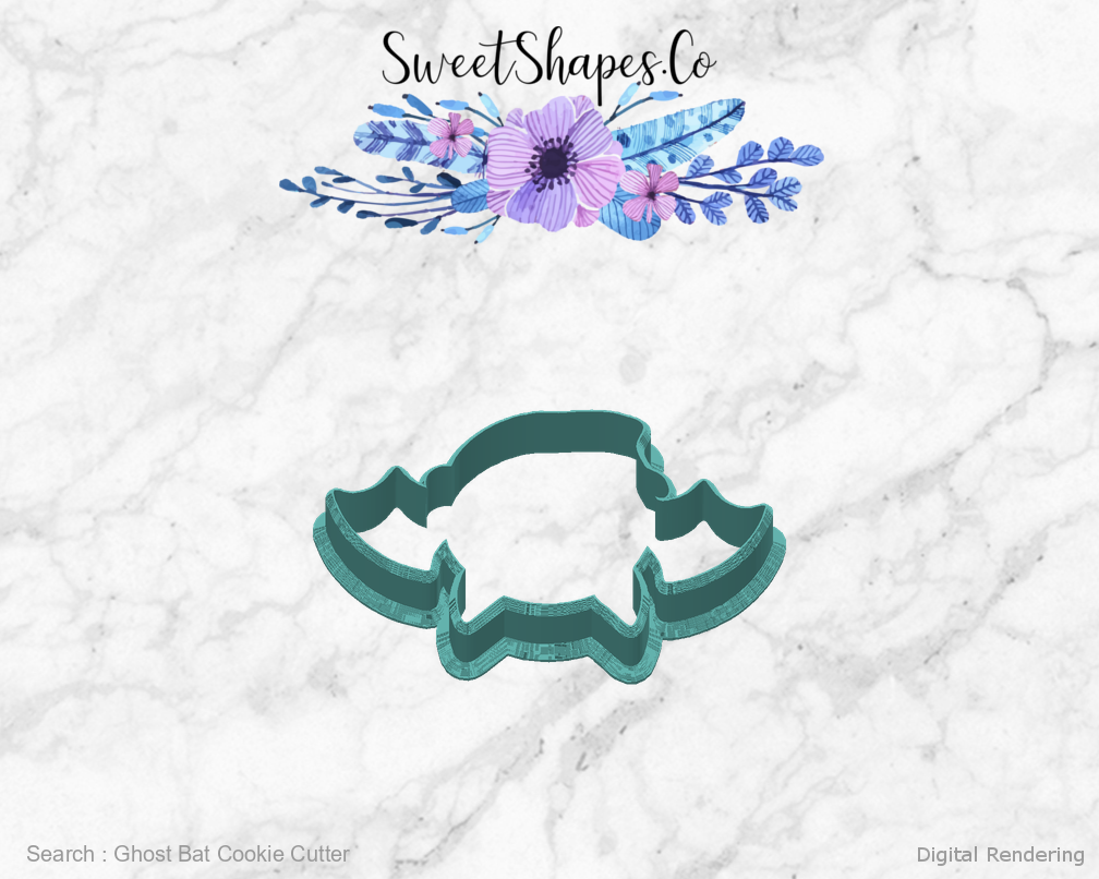 Ghost Bat Cookie Cutter — back view