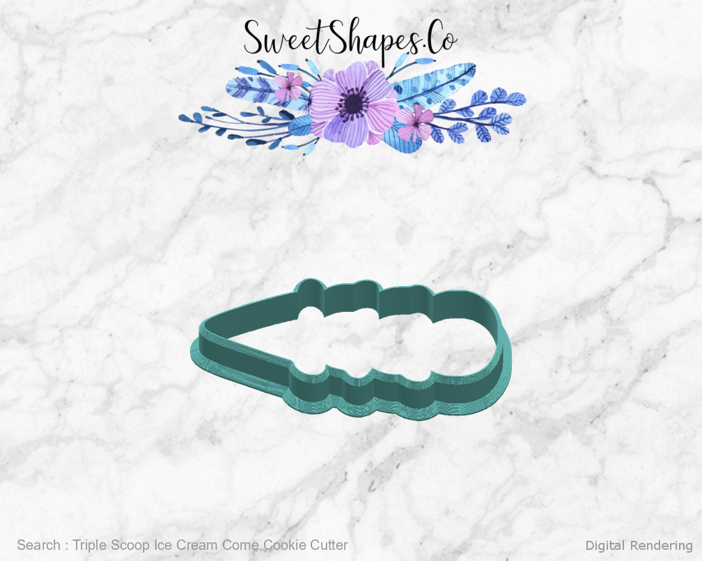 Triple Scoop Ice Cream Come Cookie Cutter — right view