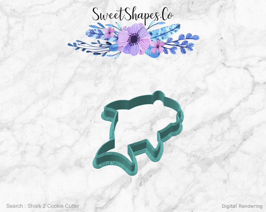 Shark 2 Cookie Cutter — angled front view