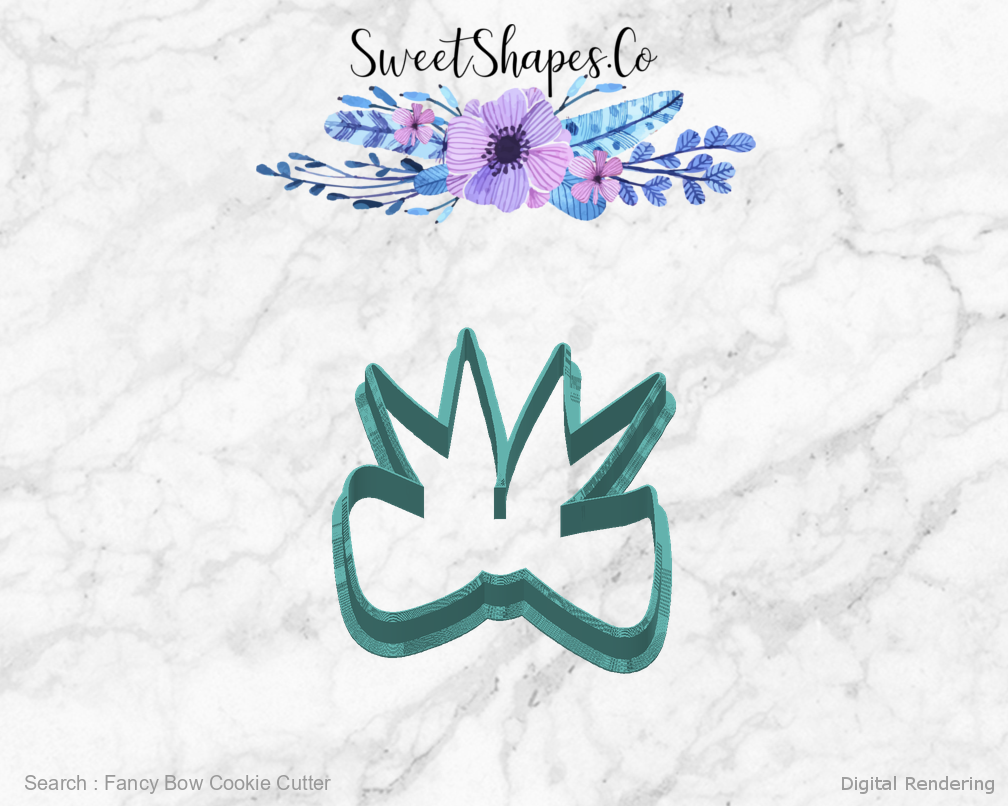 Fancy Bow Cookie Cutter — back view