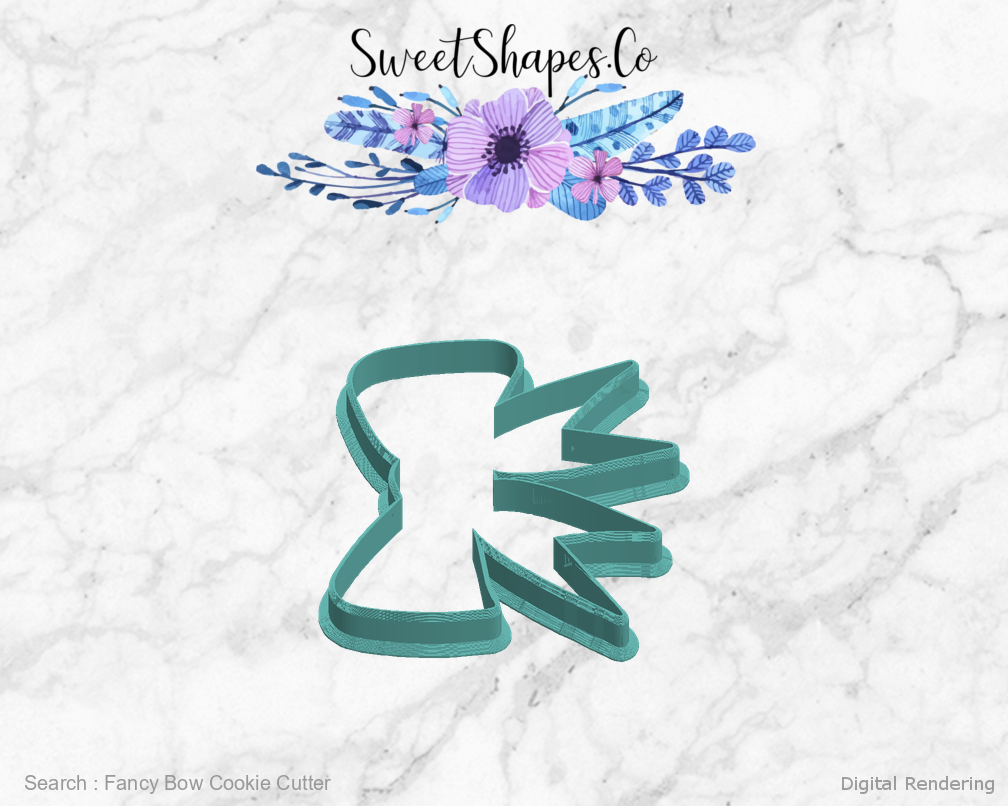 Fancy Bow Cookie Cutter — left view