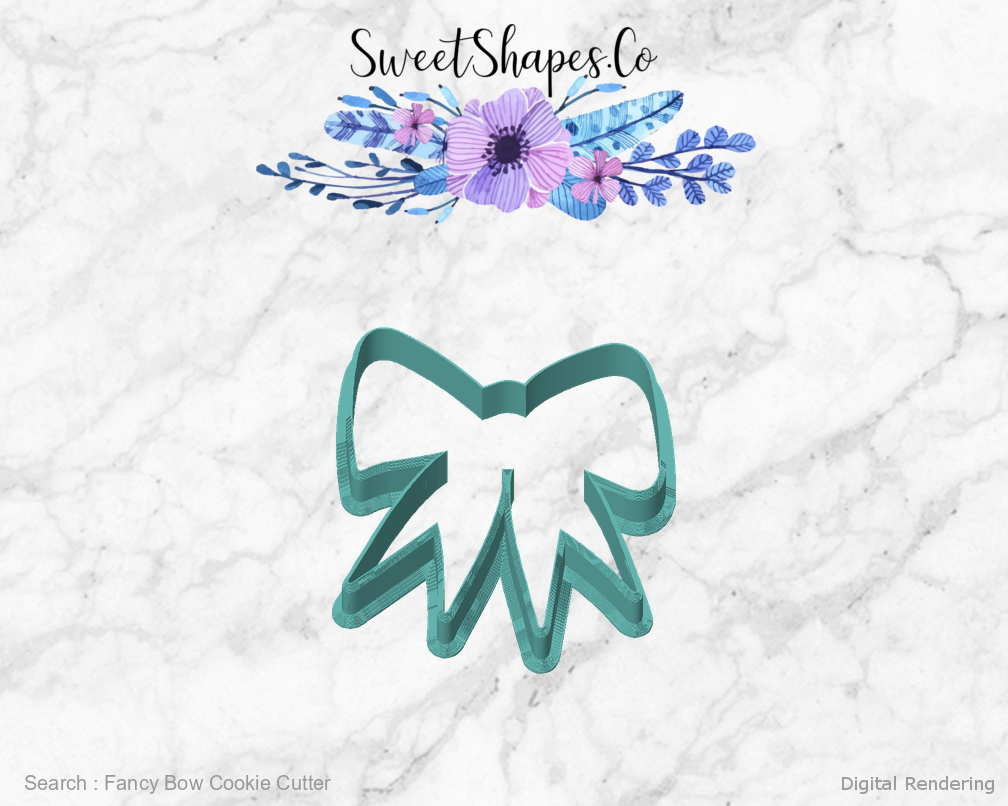 Fancy Bow Cookie Cutter — front view