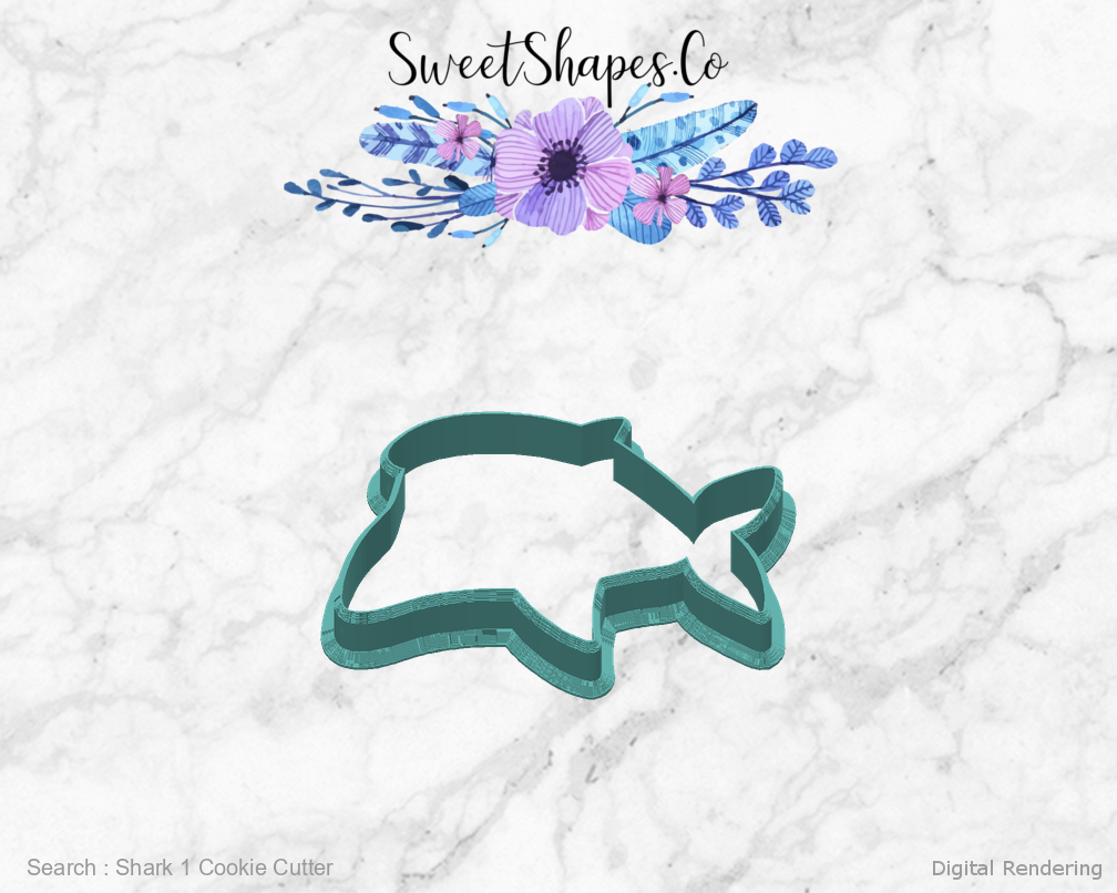 Shark 1 Cookie Cutter — back view