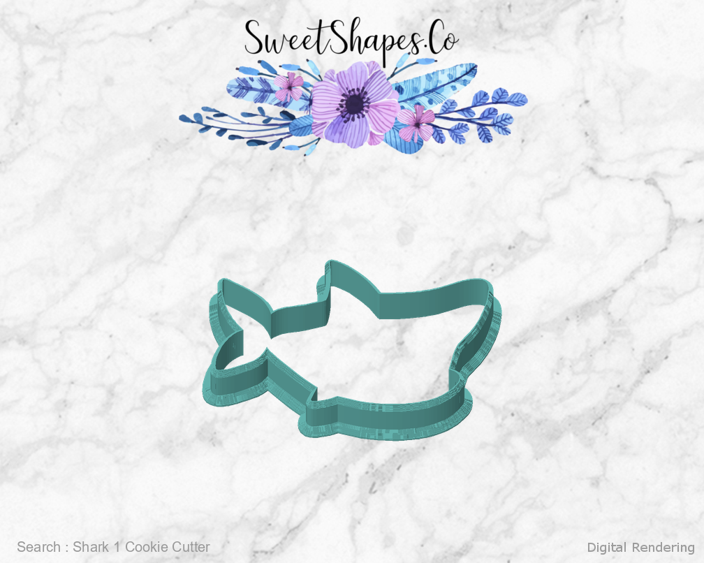 Shark 1 Cookie Cutter — front view