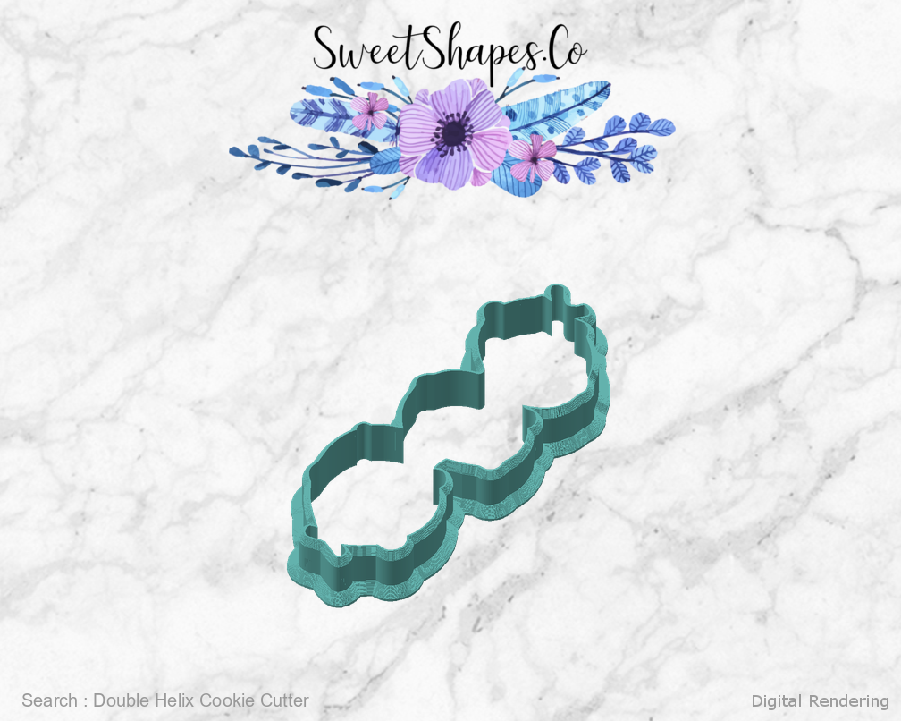 Double Helix Cookie Cutter — angled front view