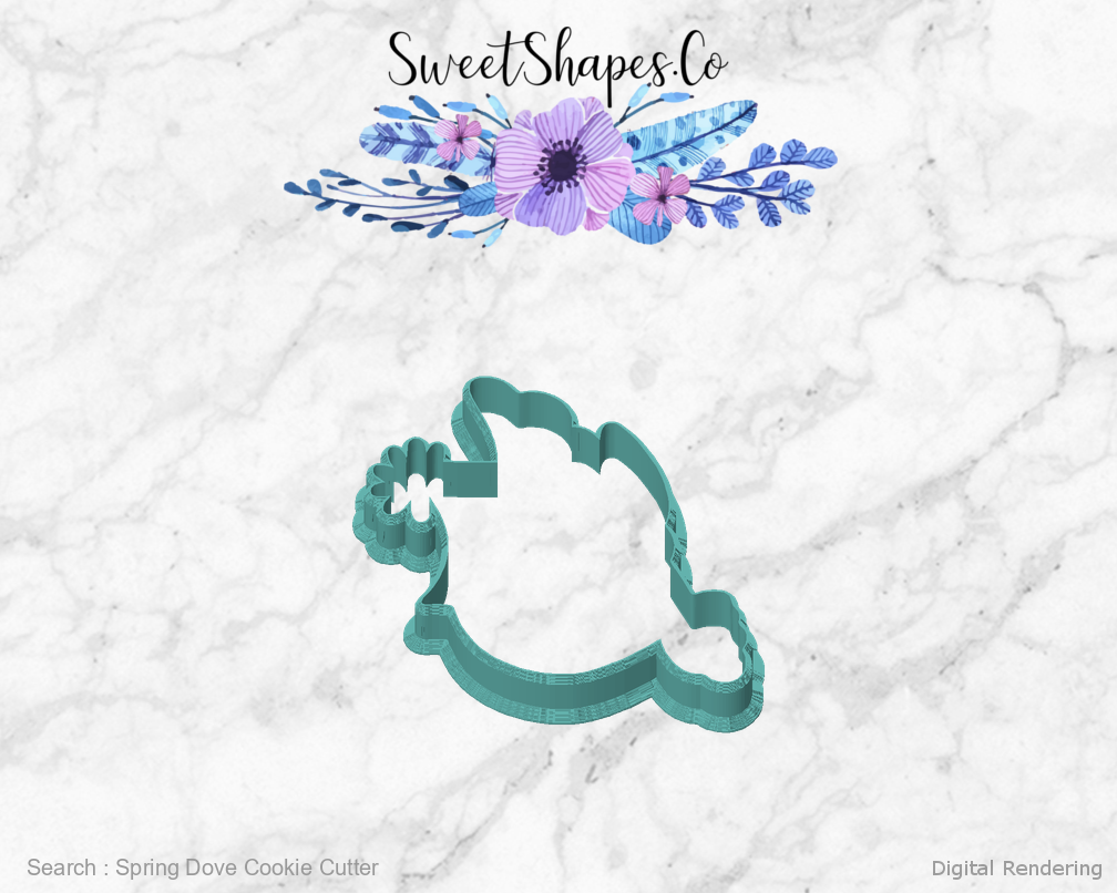 Spring Dove Cookie Cutter — front view