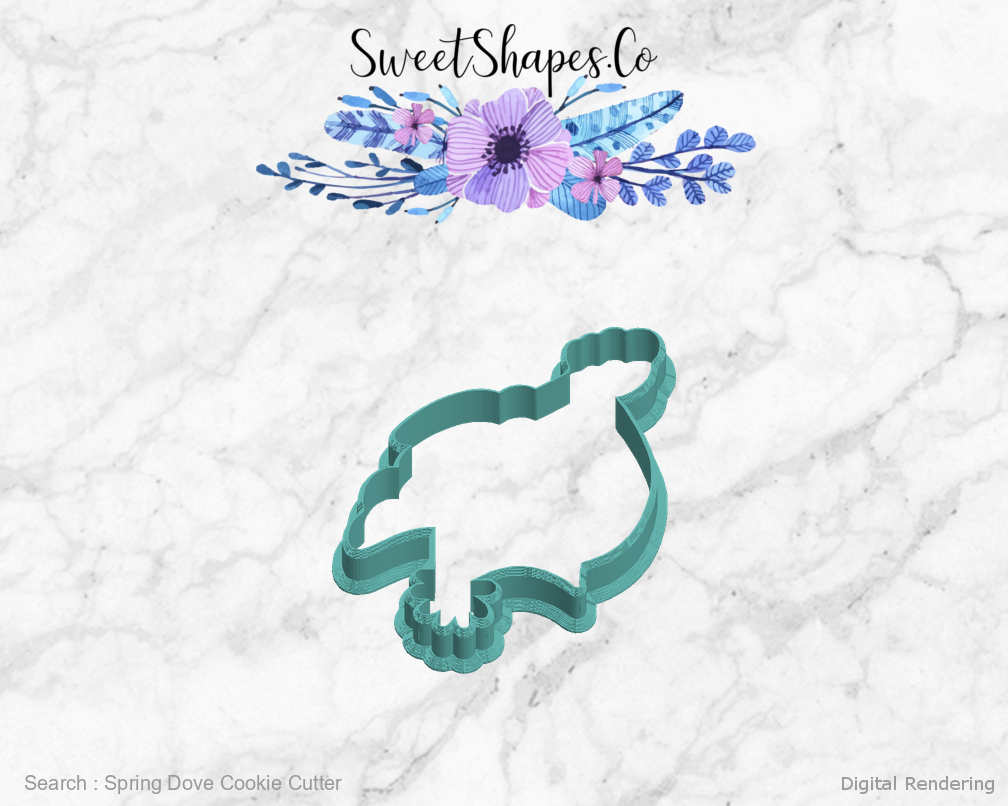 Spring Dove Cookie Cutter — left view