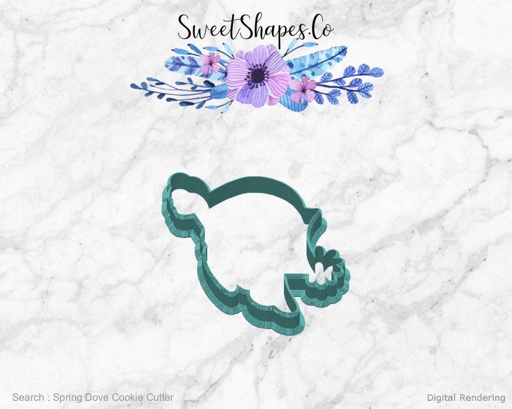 Spring Dove Cookie Cutter — back view