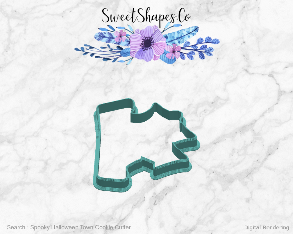 Spooky Halloween Town Cookie Cutter — right view