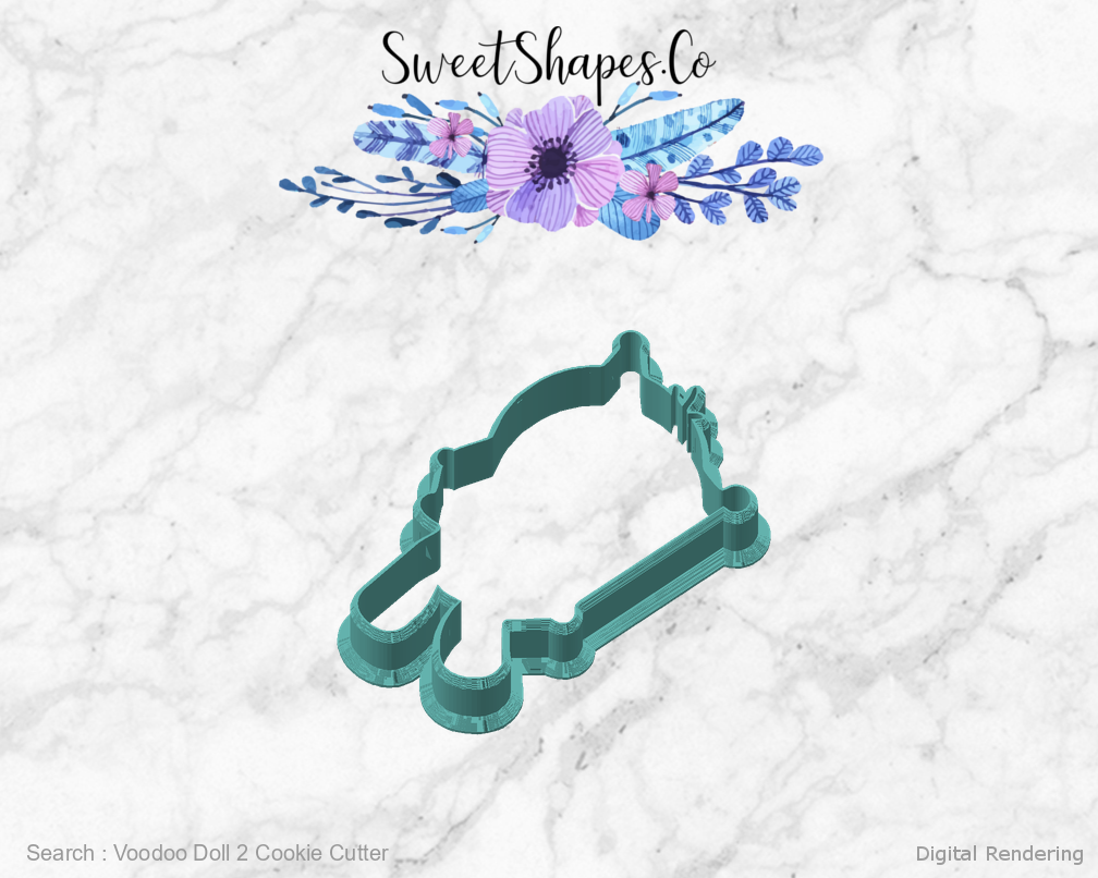 Voodoo Doll 2 Cookie Cutter — angled front view