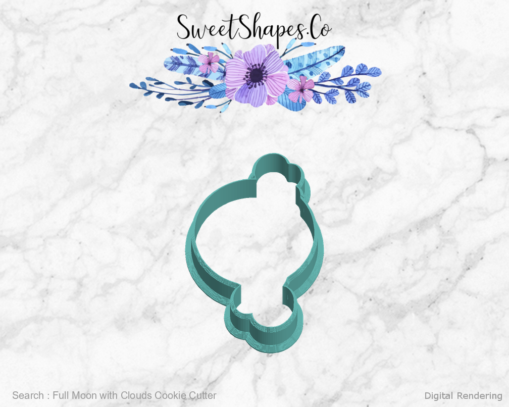 Full Moon with Clouds Cookie Cutter — left view