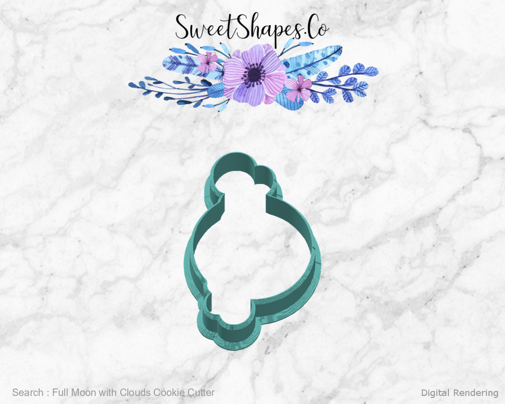 Full Moon with Clouds Cookie Cutter — right view