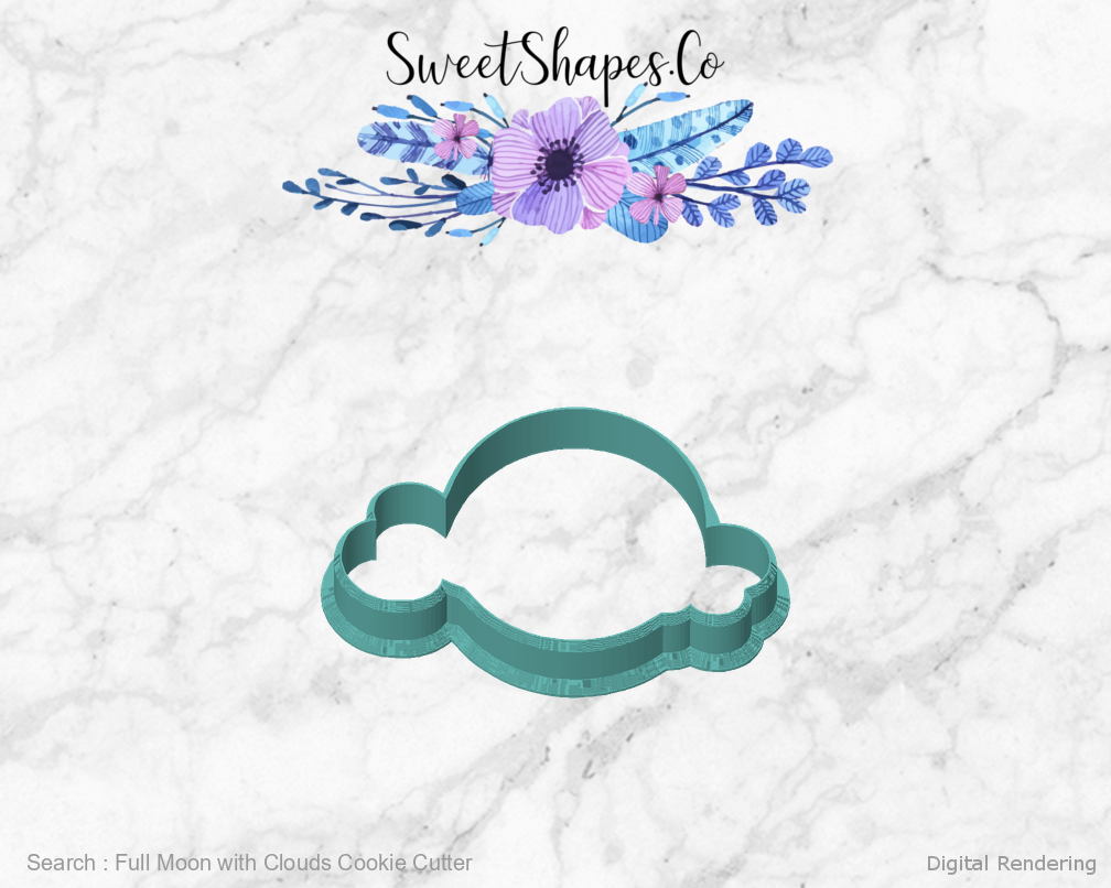Full Moon with Clouds Cookie Cutter — front view
