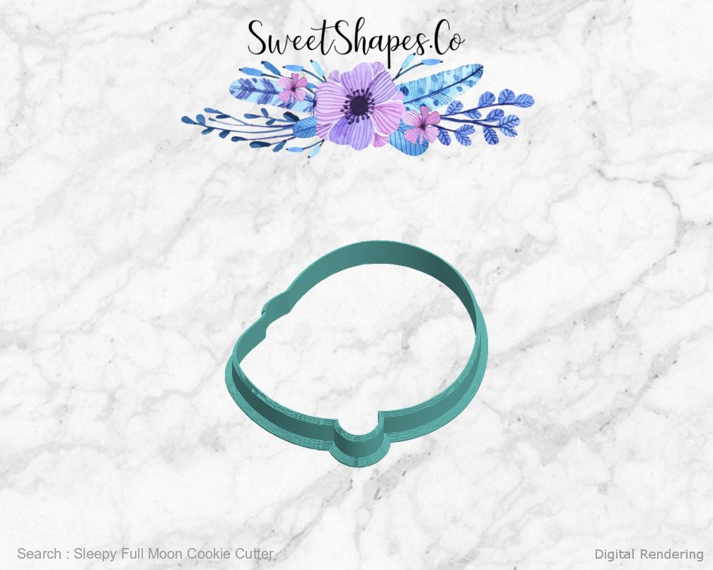 Sleepy Full Moon Cookie Cutter — left view