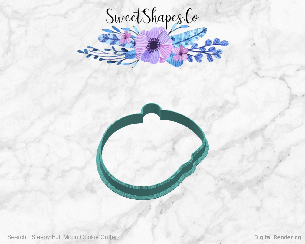 Sleepy Full Moon Cookie Cutter — right view