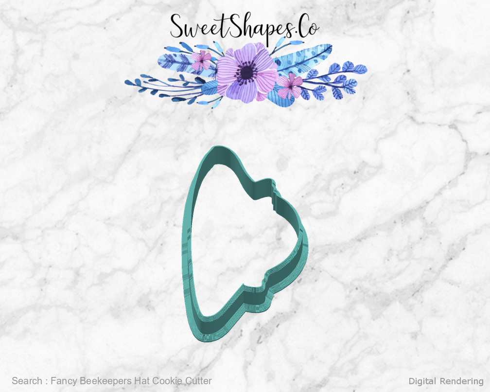 Fancy Beekeepers Hat Cookie Cutter — right view