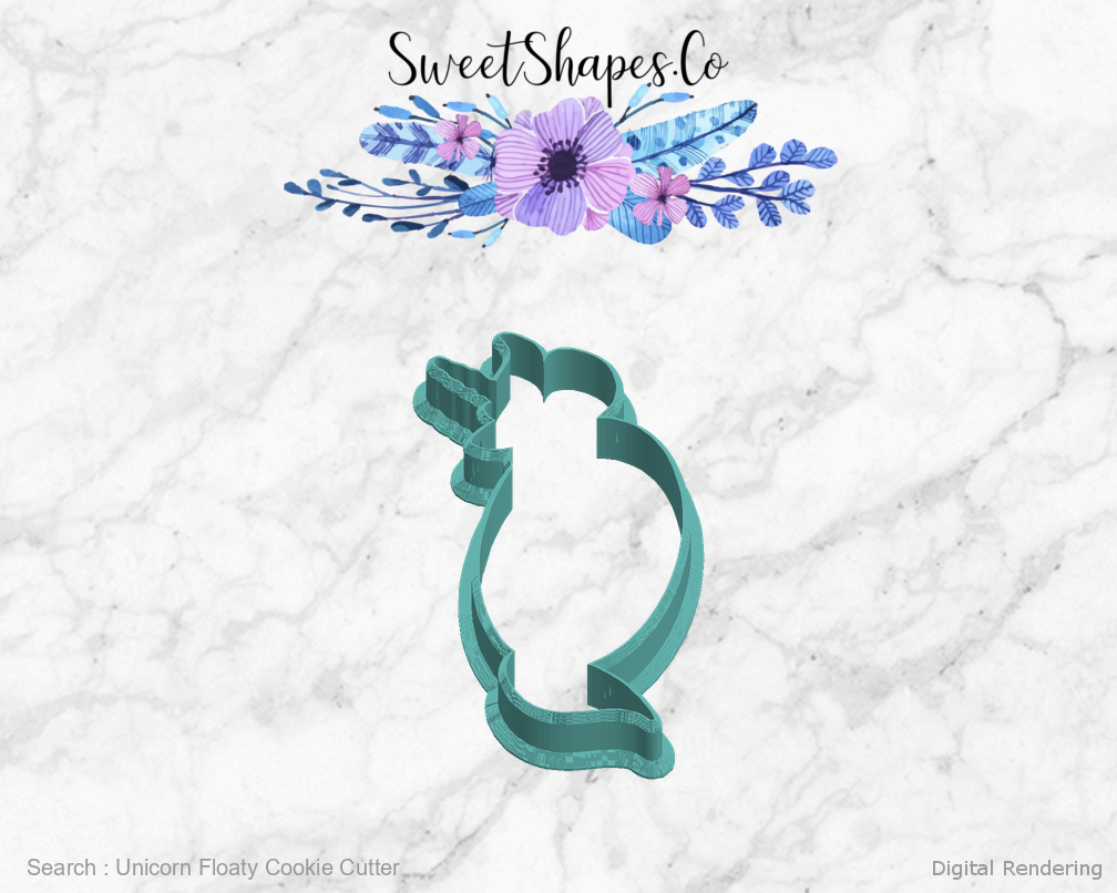 Unicorn Floaty Cookie Cutter — left view