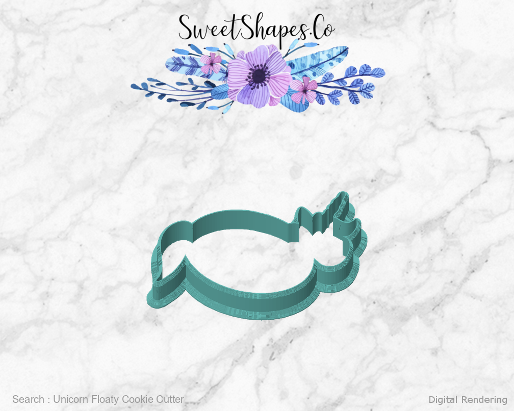 Unicorn Floaty Cookie Cutter — front view