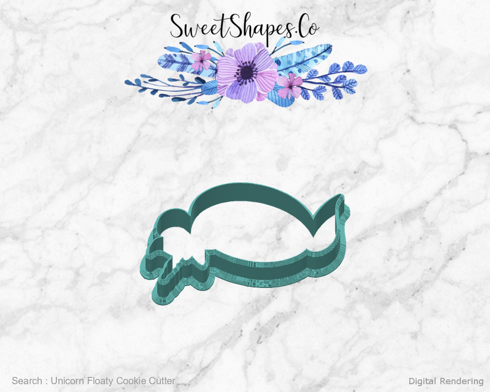 Unicorn Floaty Cookie Cutter — back view