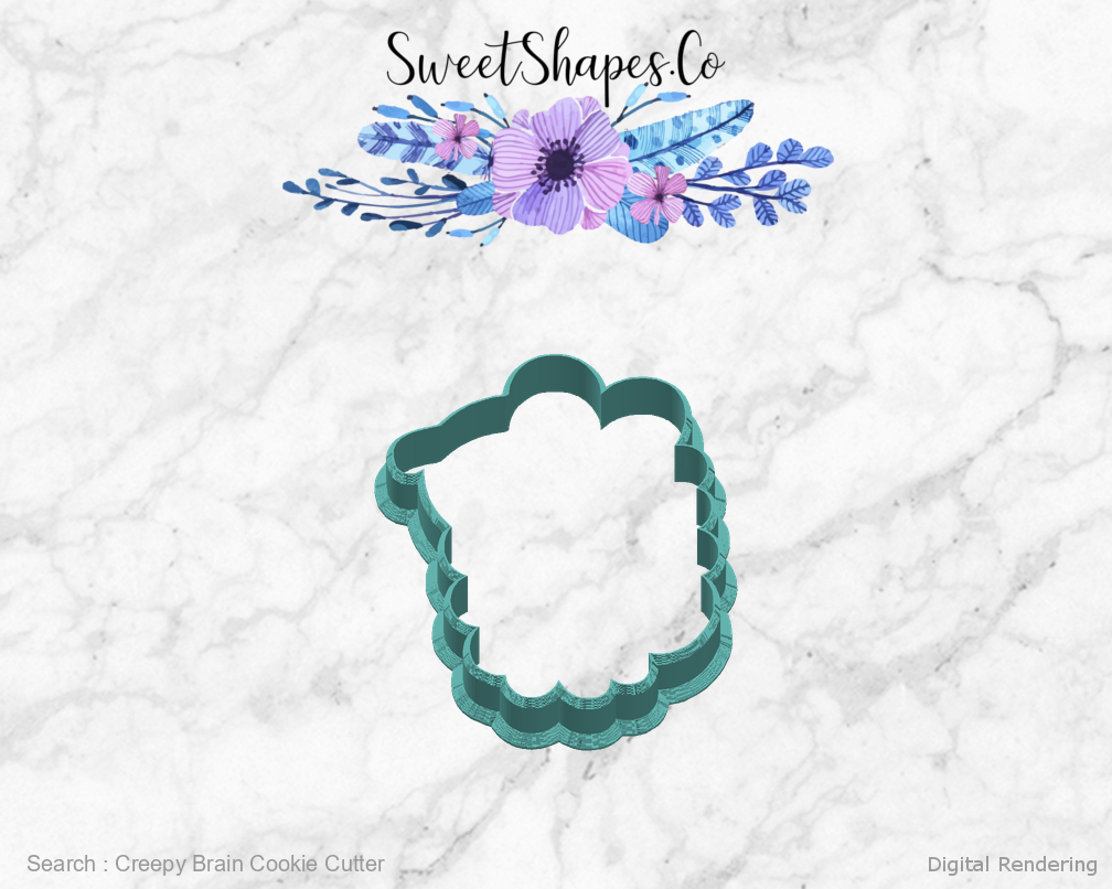 Creepy Brain Cookie Cutter — right view
