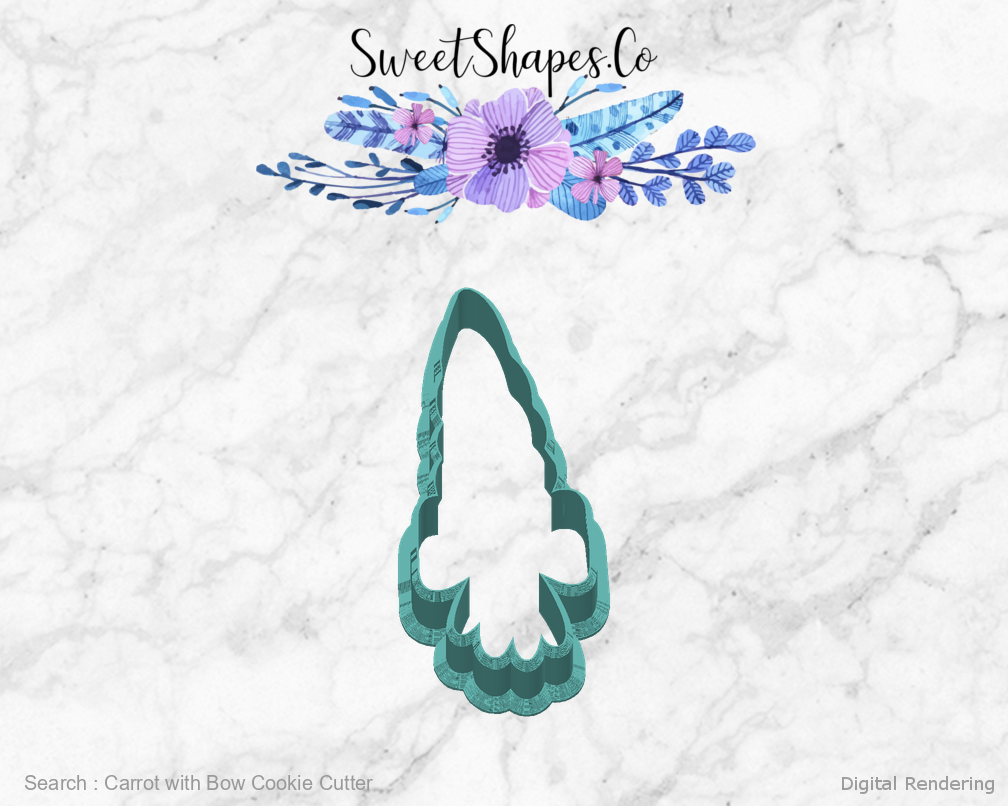 Carrot with Bow Cookie Cutter — back view