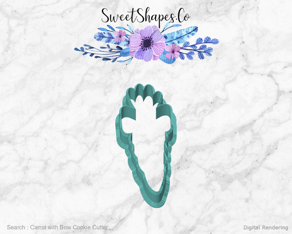 Carrot with Bow Cookie Cutter — front view