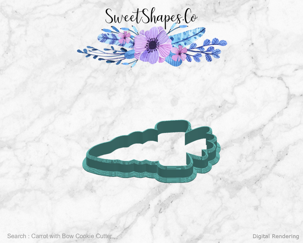 Carrot with Bow Cookie Cutter — right view