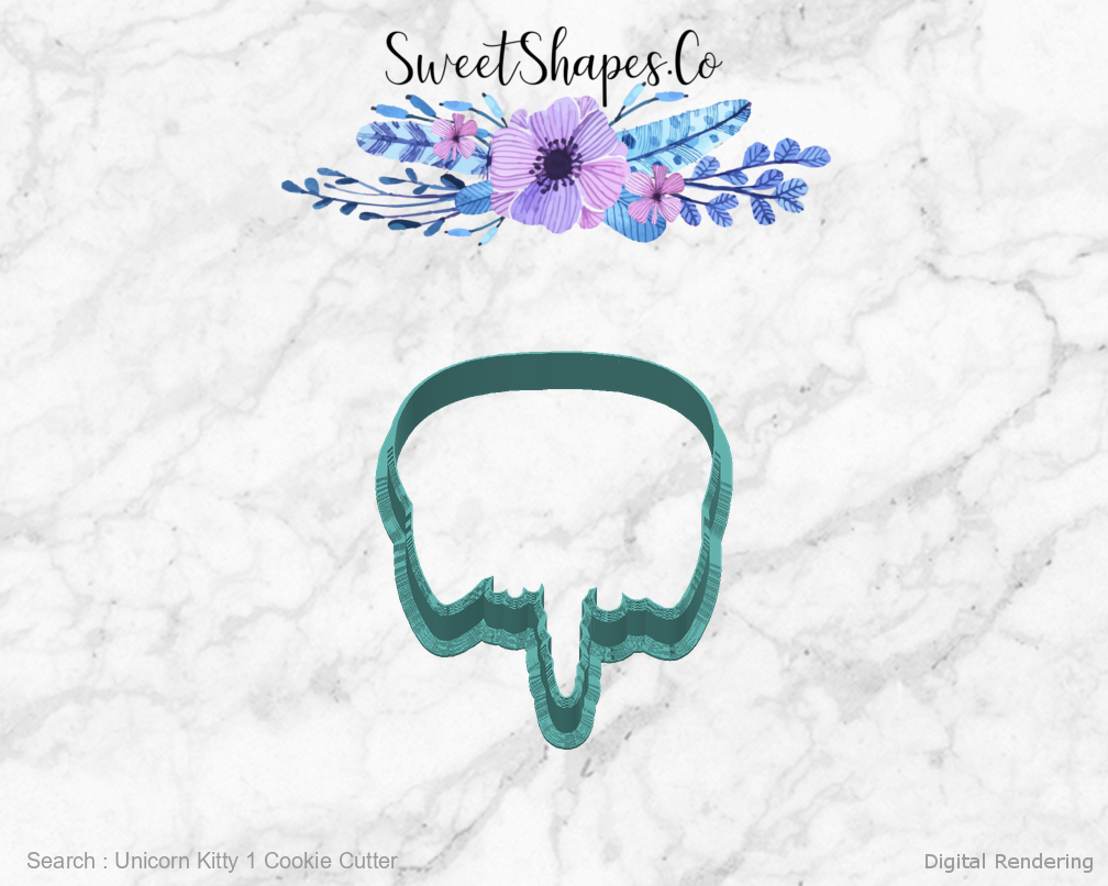 Unicorn Kitty 1 Cookie Cutter — back view
