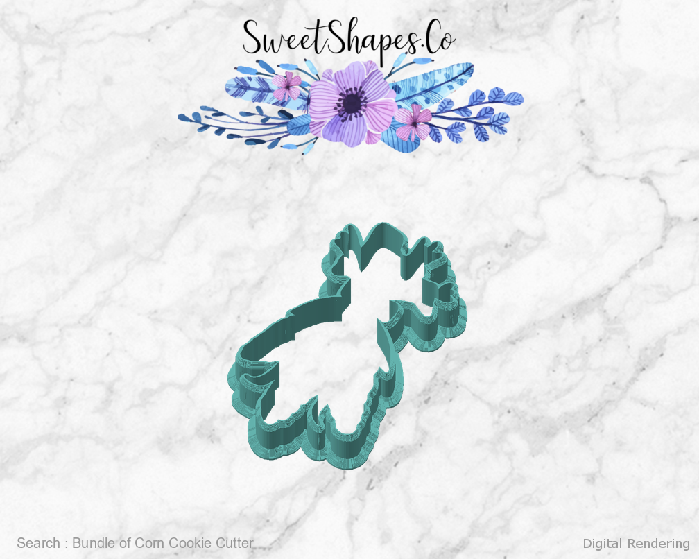 Bundle of Corn Cookie Cutter — angled front view
