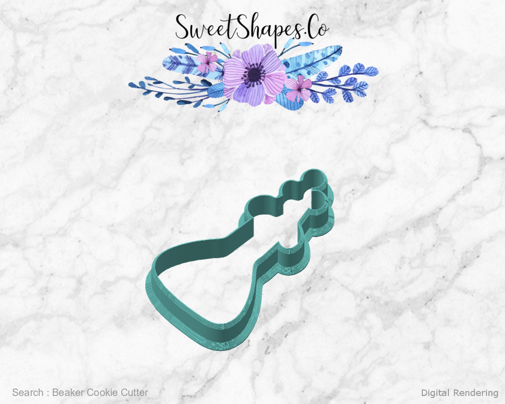 Beaker Cookie Cutter — angled front view