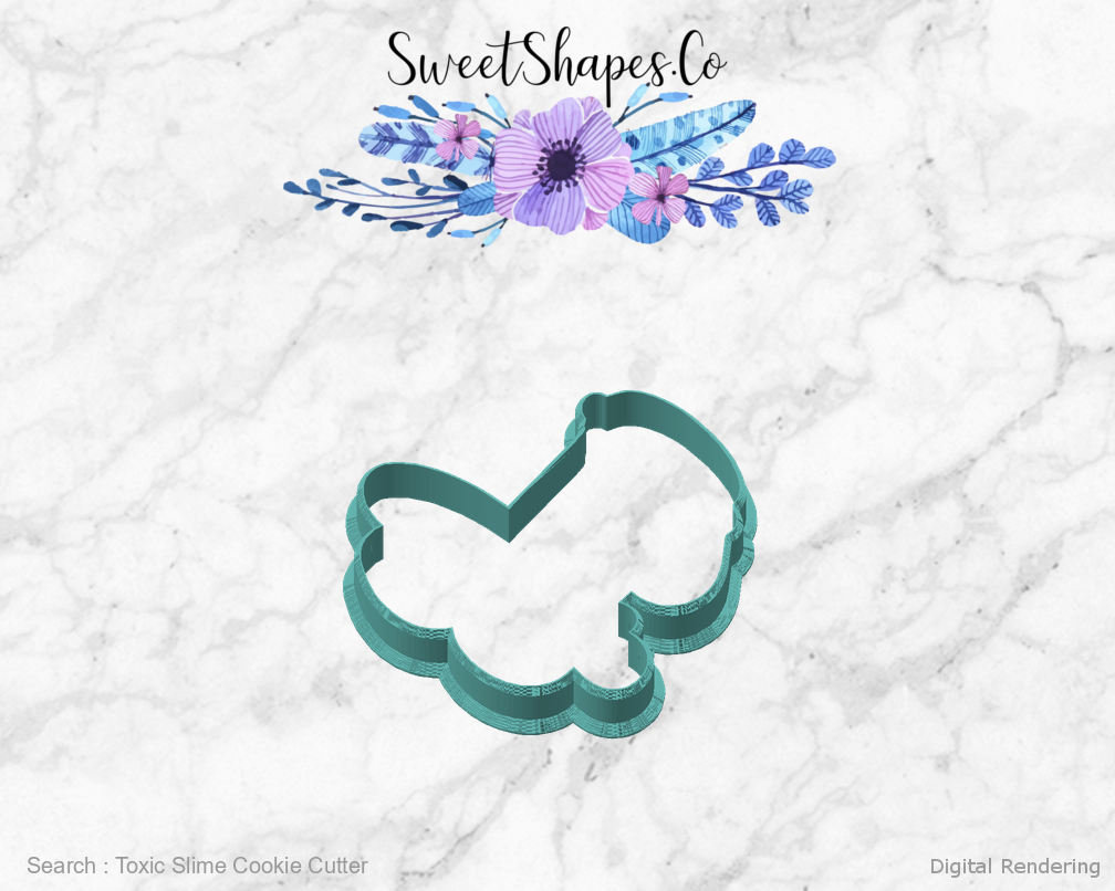 Toxic Slime Cookie Cutter — angled front view