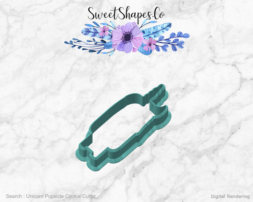 Unicorn Popsicle Cookie Cutter — angled front view